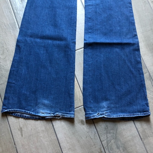 H&M y2k fit flary- super low rise exaggerated flared leg blue jeans Size 30 x 32 - Picture 8 of 9